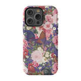 Secret Chicken Garden Indigo Roosters Phone Case