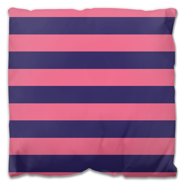 Indigo Rose Striped Outdoor Throw Pillow