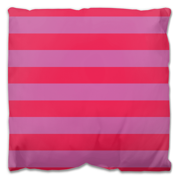 Hot Pink Striped Outdoor Throw Pillow