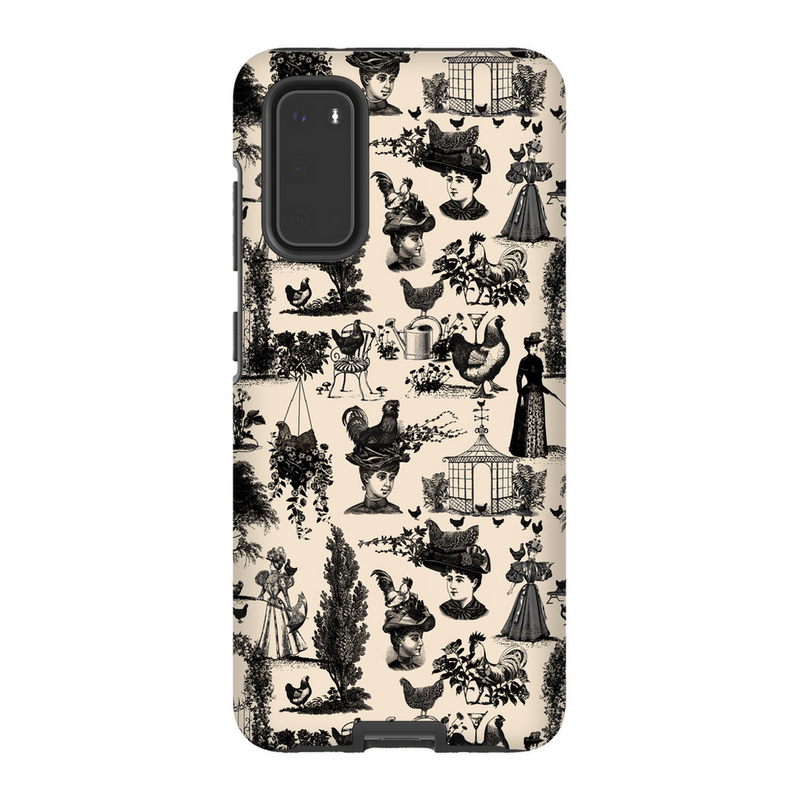 Chicken Lady Toile Black and Ivory Phone Case