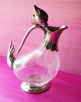 Vintage Silver and Glass Chicken Decanter