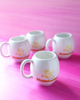 Vintage Egg-Shaped Mugs, set of 4