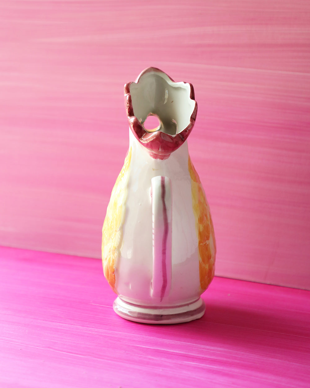 Vintage Colorful Rooster Pitcher – Drinking with Chickens