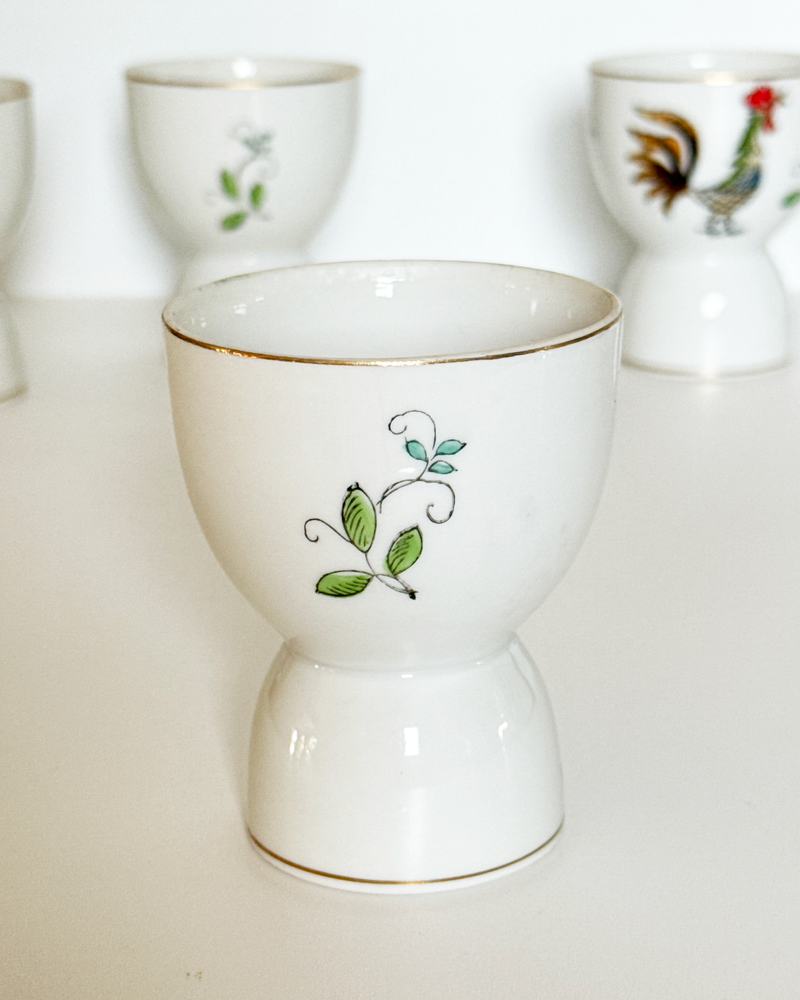 Vintage Rooster Egg Cups, set of 5
