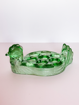Vintage Glass Hen Egg Holder