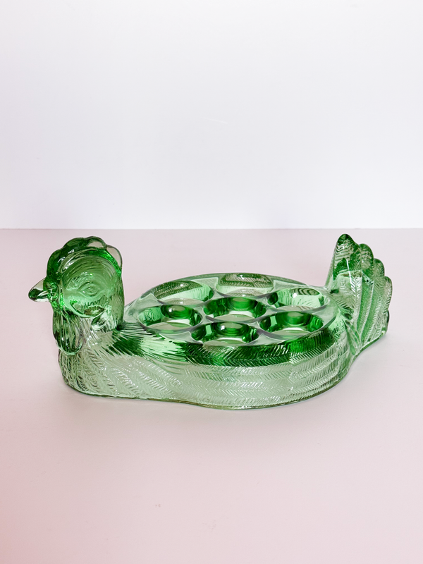 Vintage Glass Hen Egg Holder