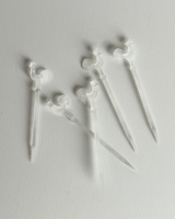 Vintage Frosted Glass Chicken Picks, set of 5