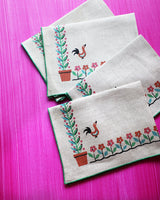 Vintage Chicken Garden Napkins, set of 4