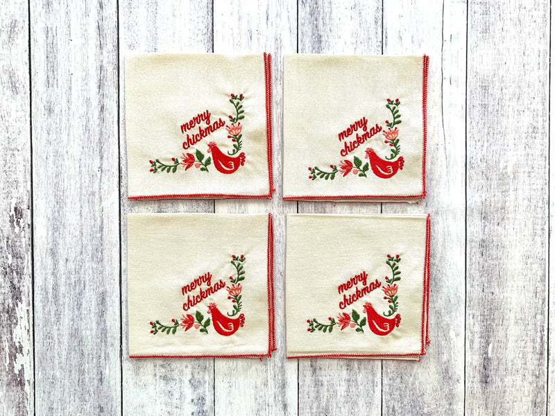 Merry Chickmas Napkins, set of 4