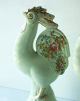 Vintage Floral Chicken Figurine