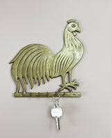 Vintage Brass Rooster Key Holder