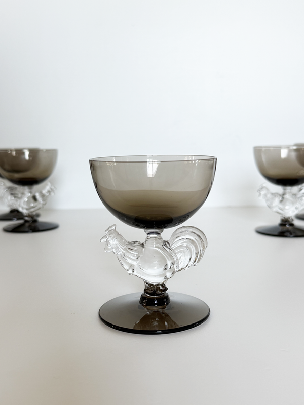 Vintage Morgantown Chanticleer Cordial Glasses, set of 6