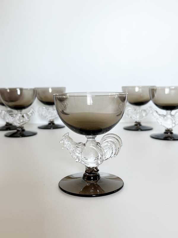 Vintage Morgantown Chanticleer Cordial Glasses, set of 6