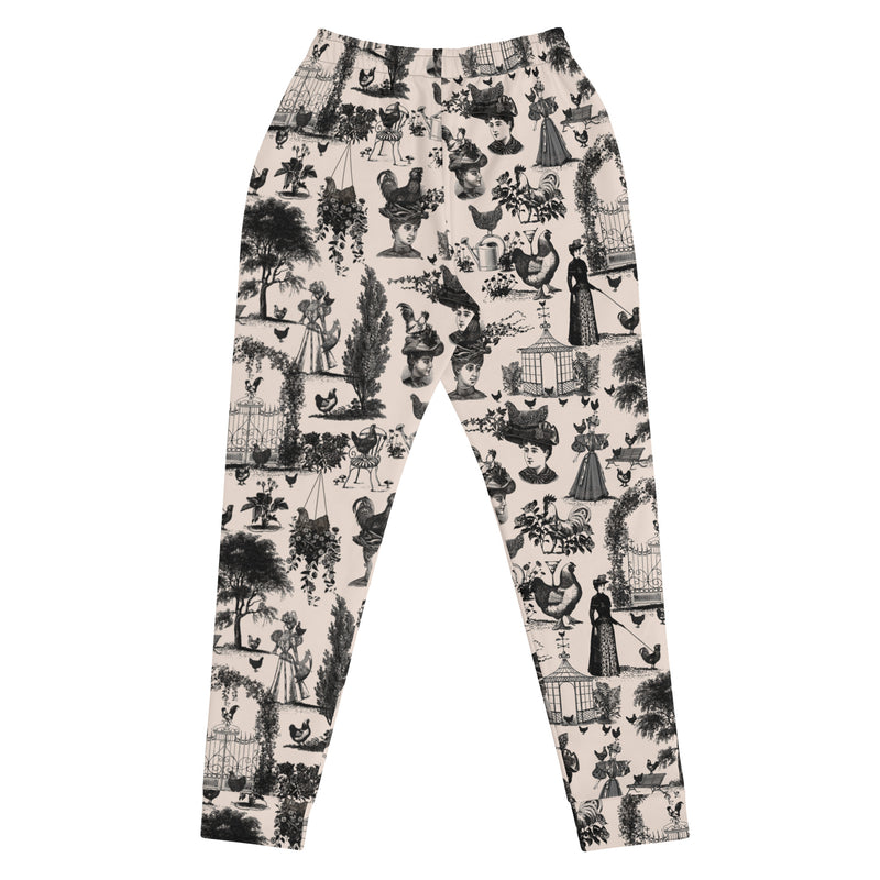 Chicken Lady Toile Women's Joggers, pepper