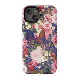 Secret Chicken Garden Indigo Roosters Phone Case