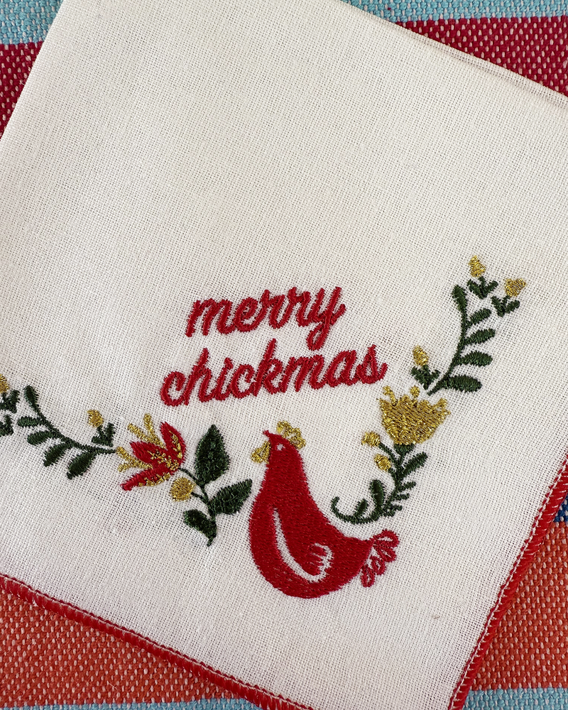 Merry Chickmas Napkins, set of 4