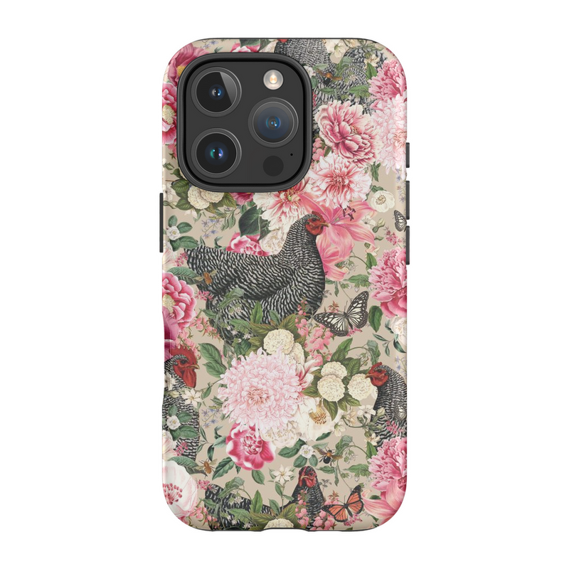 Secret Chicken Garden Phone Case, Barred Rock Neutral