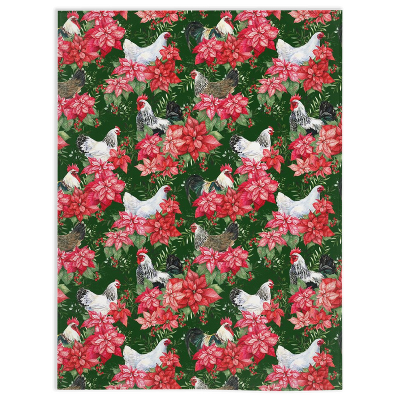 Holiday Chicken Garden Minky Blanket