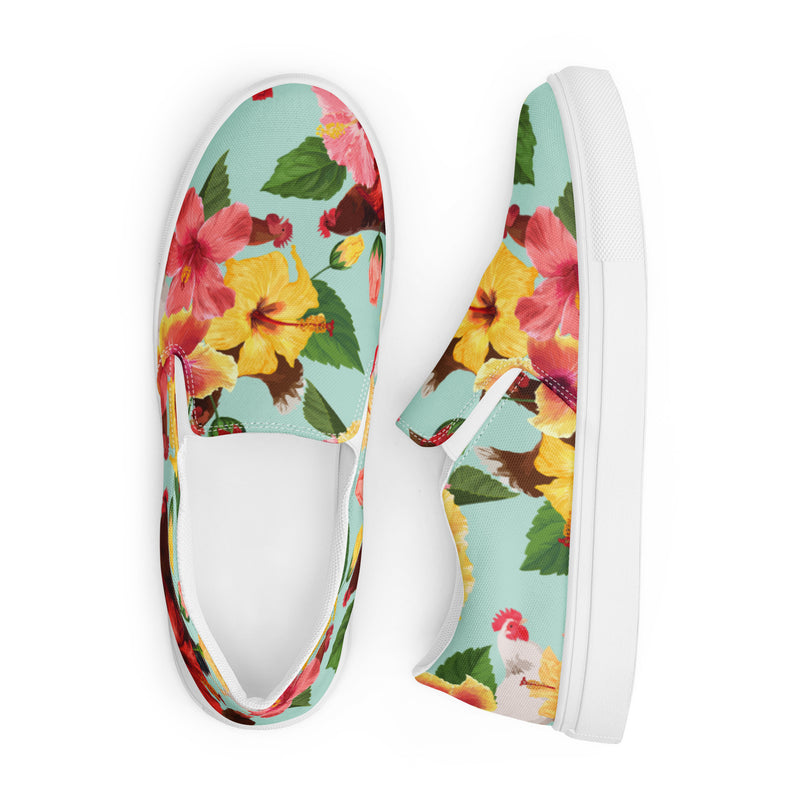 Tropical Chicken Vibes Men's Slip-On Sneakers