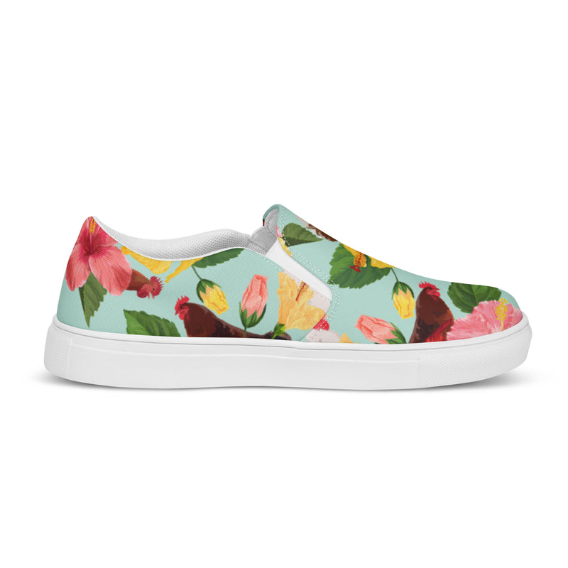 Tropical Chicken Vibes Men's Slip-On Sneakers
