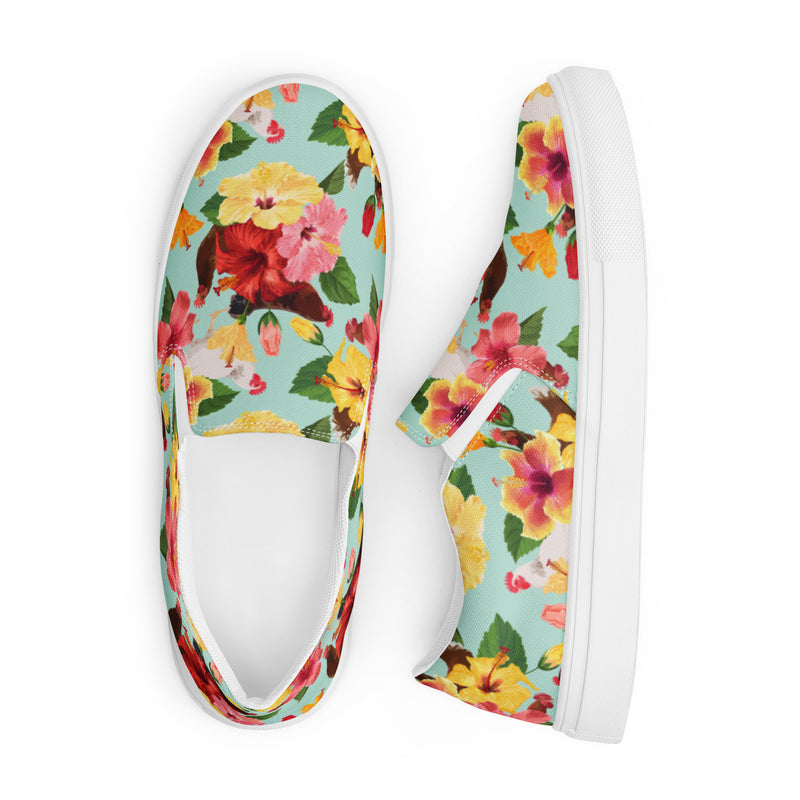 Tropical Chicken Vibes Women's Slip-On Sneakers